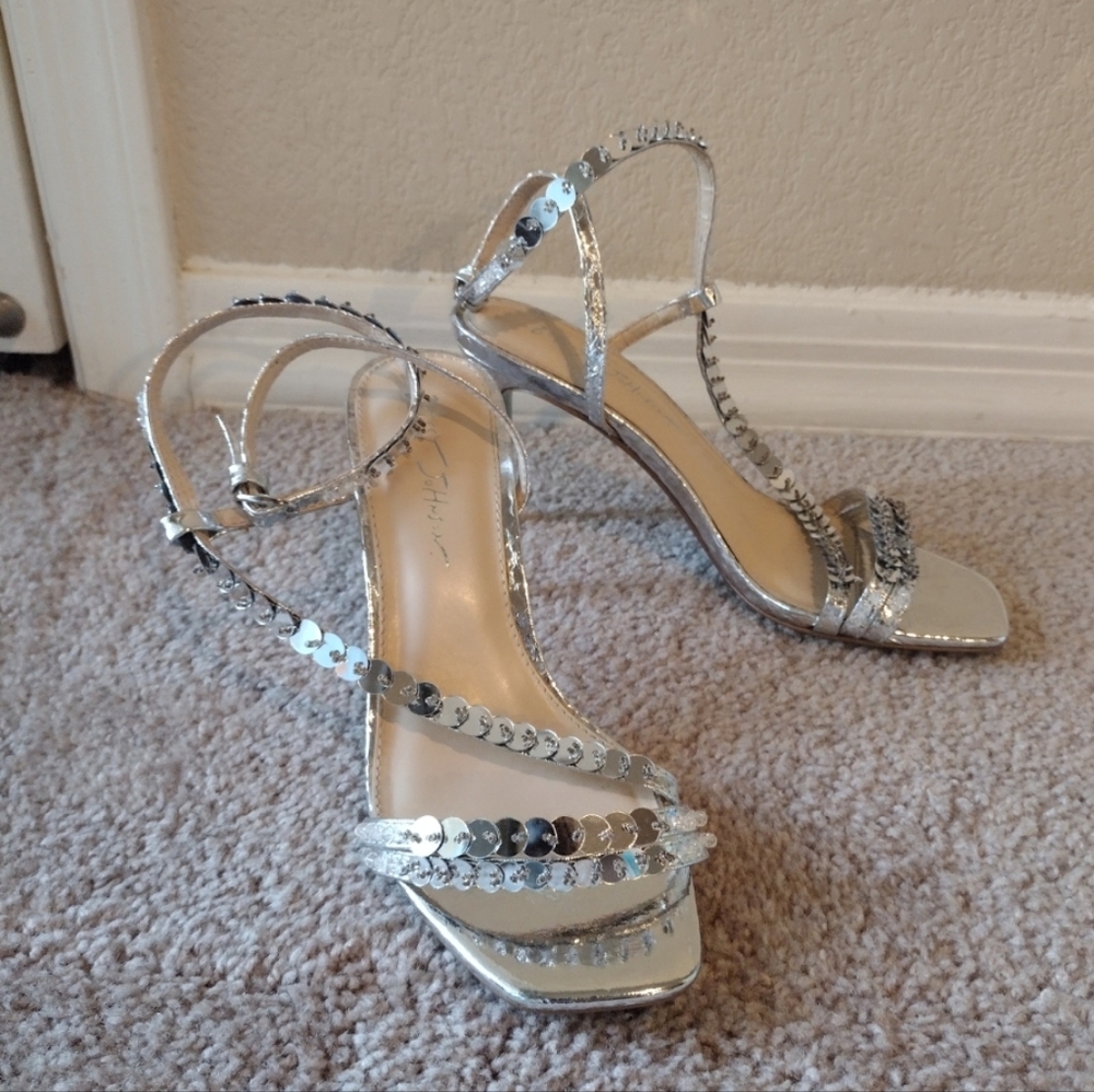 Betsey Johnson Silver Strappy Women's Heels Size 9